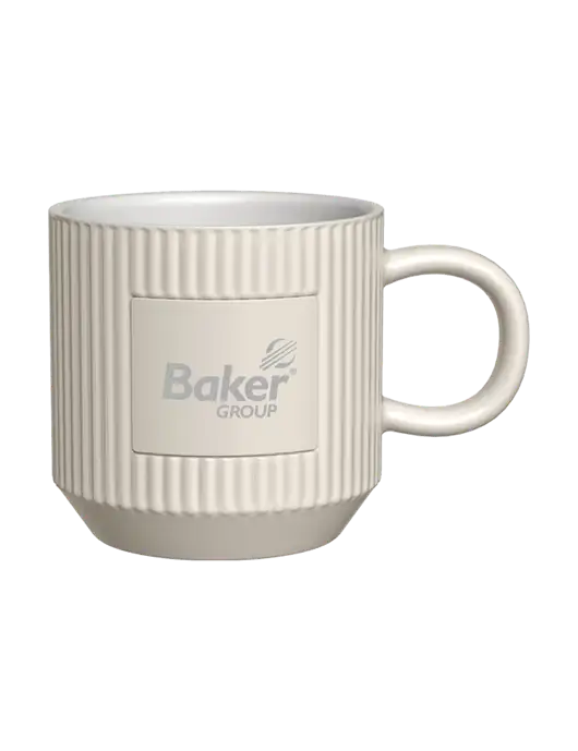 Daystarter 10 oz Very Light Tan Mug w/Baker Group Logo