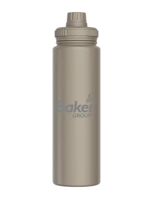 Liquid Life Grey Sport Bottle w/Baker Group Logo