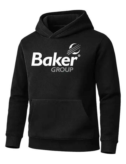 Cornerstone Black Tough Heavyweight Fleece Pullover Hoodie w/Baker Group Logo