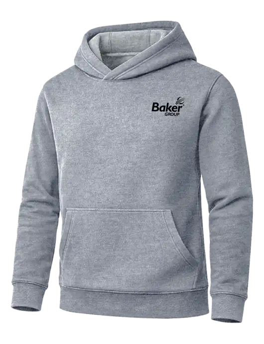 Cornerstone Light Grey Heather Tough Heavyweight Fleece Pullover Hoodie w/Baker Group Logo