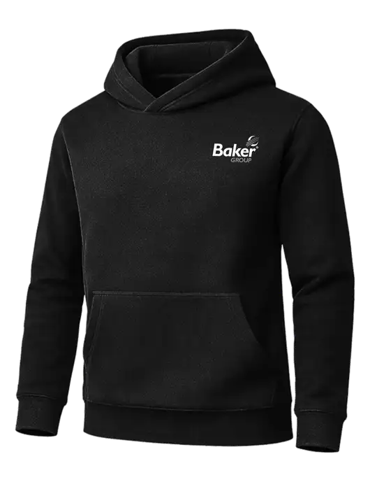 Cornerstone Black Tough Heavyweight Fleece Pullover Hoodie w/Baker Group Logo