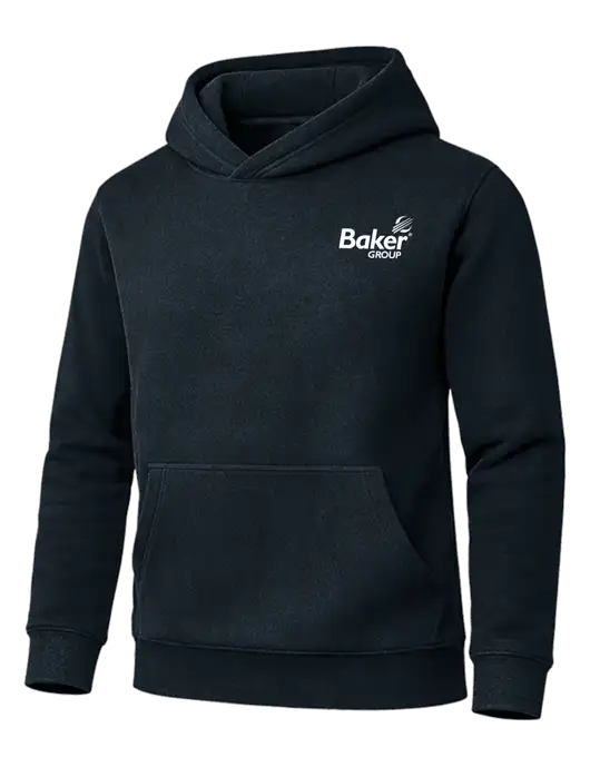 Cornerstone Dark Navy Tough Heavyweight Fleece Pullover Hoodie w/Baker Group Logo