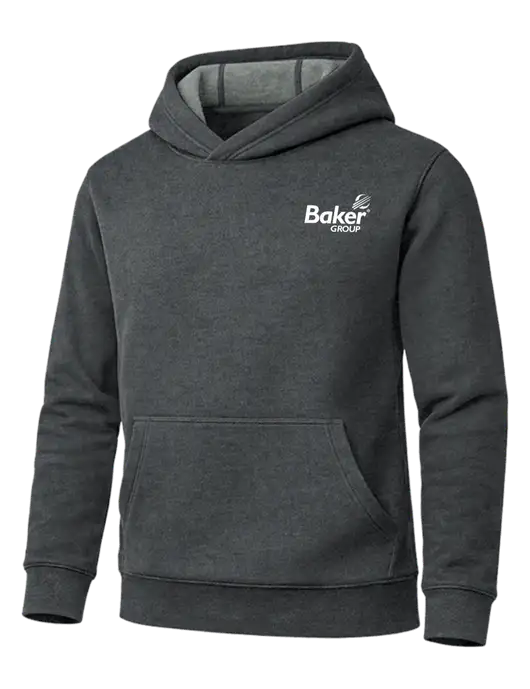 Cornerstone Charcoal Heather Tough Heavyweight Fleece Pullover Hoodie w/Baker Group Logo