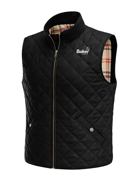 Brooks Brothers Black Quilted Vest w/Baker Group Logo