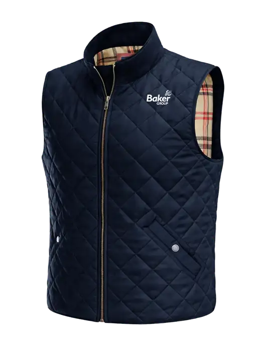 Brooks Brothers Navy Quilted Vest w/Baker Group Logo