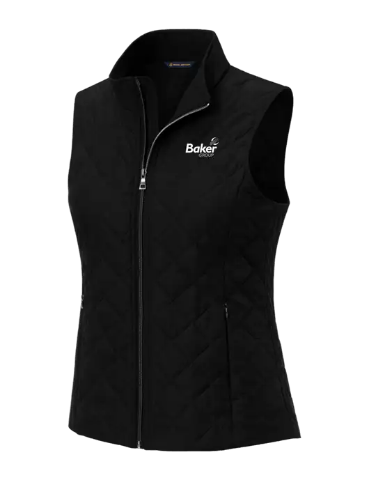 Brooks Brothers Womens Black Quilted Vest w/Baker Group Logo