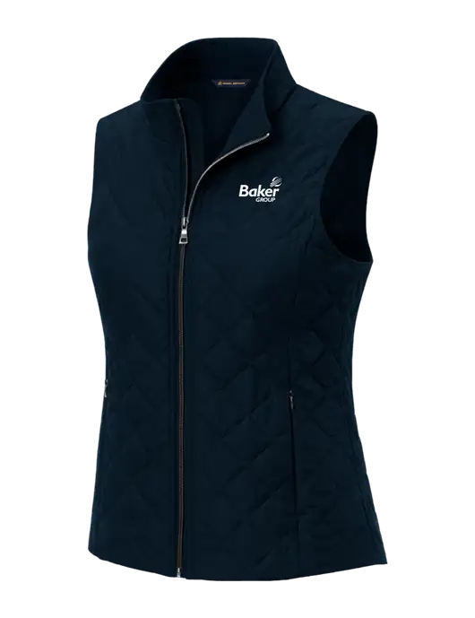 Brooks Brothers Womens Navy Quilted Vest w/Baker Group Logo