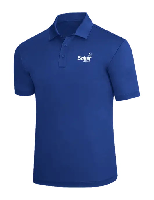 Dark Royal Silk Touch Polo w/Baker Group Logo