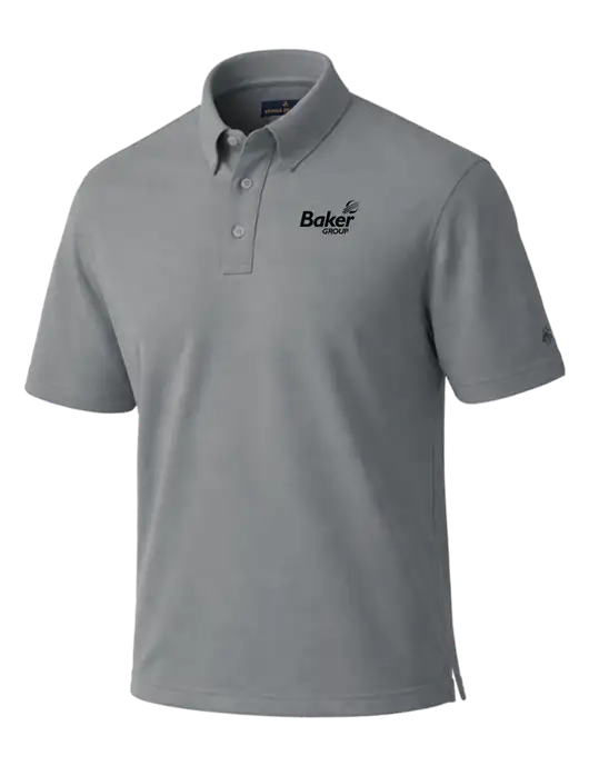 Brooks Brothers Pinpoint Pique Light Medium Grey Dress Polo w/Baker Group Logo