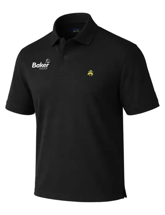 Brooks Brothers Pima Cotton Black Pique Polo w/Baker Group Logo