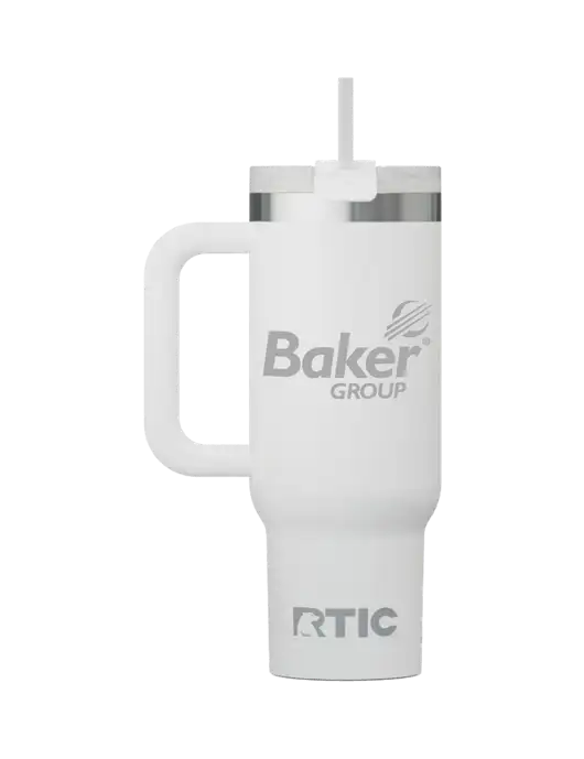RTIC Road Trip 30oz White Tumbler w/Baker Group Logo