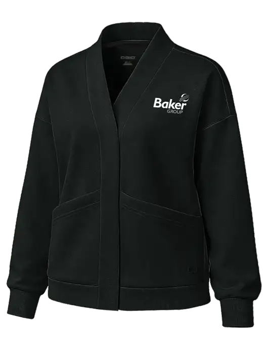 OGIO Womens Transcend Black Cardigan w/Baker Group Logo