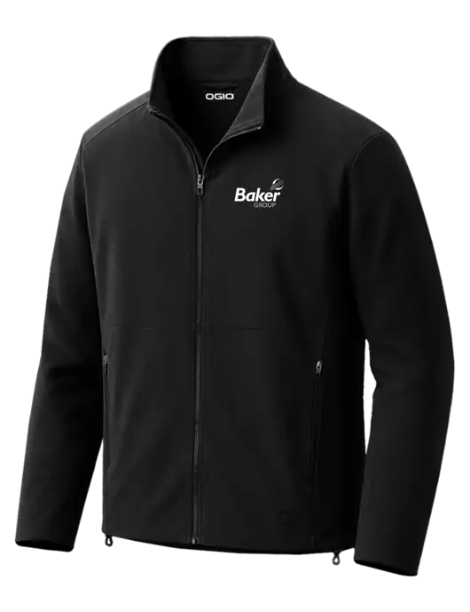 OGIO Kinetic Soft Shell Black Jacket w/Baker Group Logo