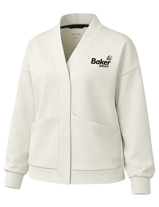 OGIO Womens Transcend Ivory Cardigan w/Baker Group Logo