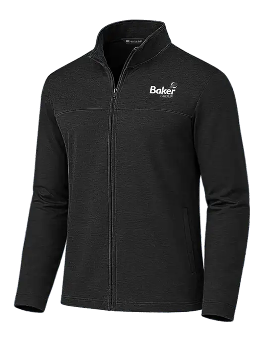 TravisMathew Black Newport Full-Zip Fleece Jacket w/Baker Group Logo