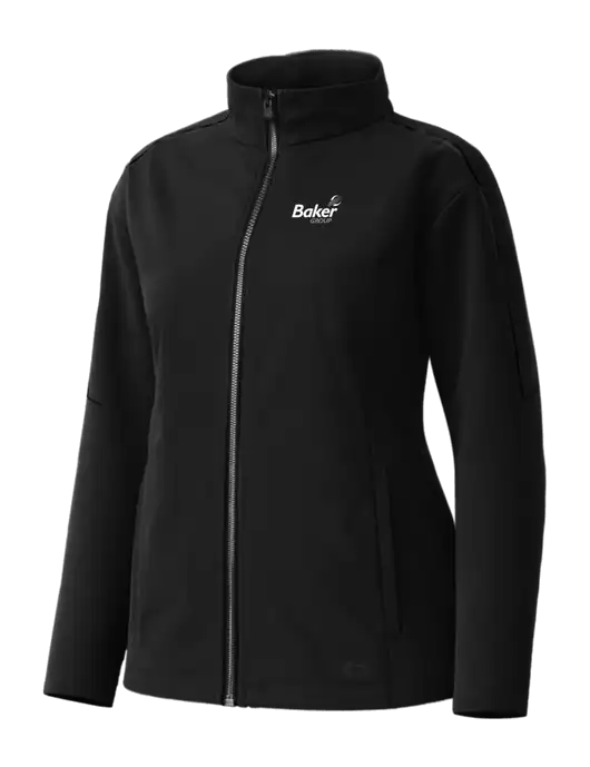 OGIO Womens Commuter Full-Zip Soft Shell Black Jacket w/Baker Group Logo