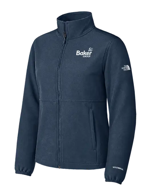 The North Face Womens Light Navy Edge Stretch Soft Shell Jacket w/Baker Group Logo