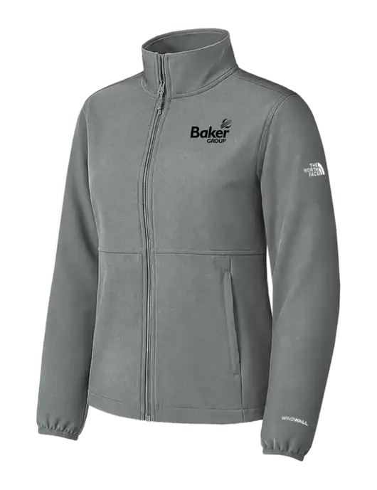 The North Face Womens Grey Medium Edge Stretch Soft Shell Jacket w/Baker Group Logo