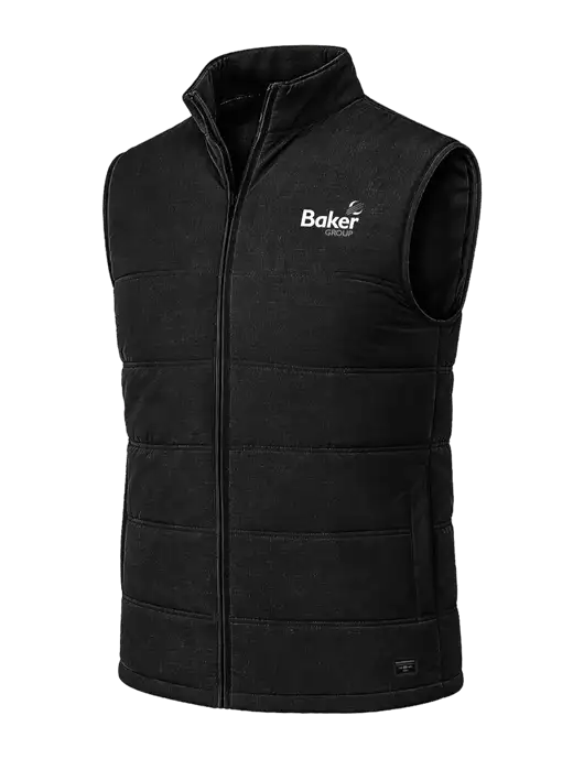 TravisMathew Cold Bay Black Vest w/Baker Group Logo