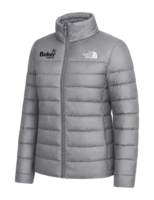The North Face Womens Medium Grey Down Hybrid Jacket w/Baker Group Logo