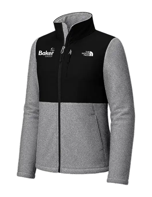 The North Face Womens Dark Medium Grey Heather/Black Highest Peak Full-Zip Fleece Jacket w/Baker Group Logo