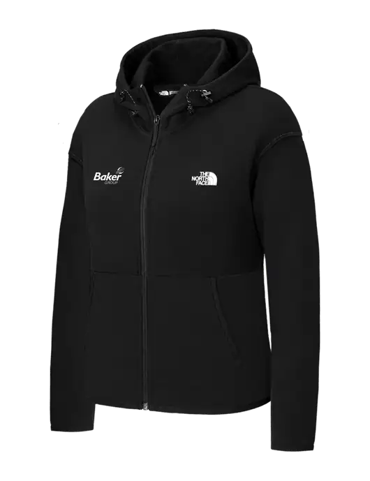 The North Face Womens Black Double-Knit Full-Zip Hoodie w/Baker Group Logo