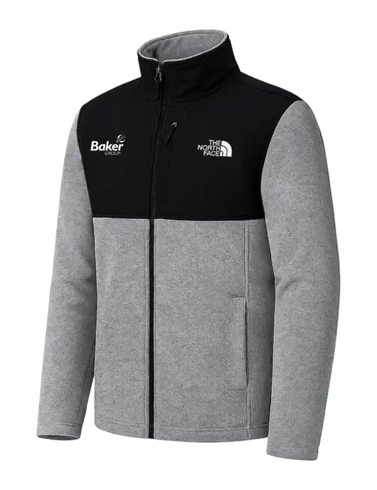 The North Face Medium Grey Heather/Black Highest Peak Full-Zip Fleece Jacket w/Baker Group Logo