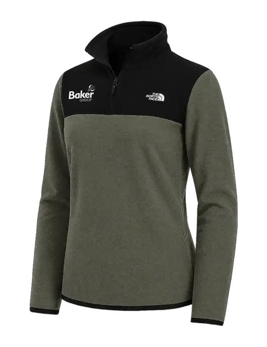 The North Face Womens Dark Olive/Black Glacier 1/4-Zip Fleece w/Baker Group Logo