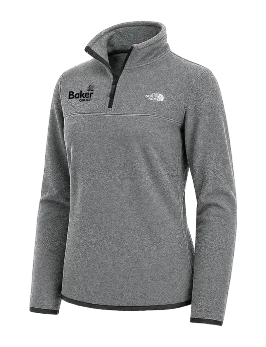 The North Face Womens Dark Medium Grey Heather Glacier 1/4-Zip Fleece w/Baker Group Logo