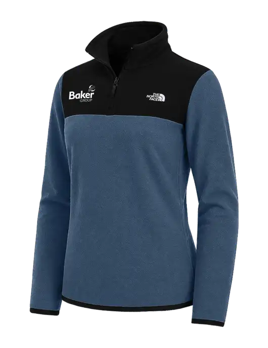The North Face Womens Light Navy/Black Glacier 1/4-Zip Fleece w/Baker Group Logo