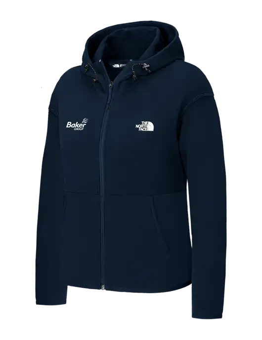 The North Face Womens Dark Navy Double-Knit Full-Zip Hoodie w/Baker Group Logo