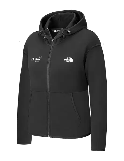 The North Face Womens Dark Medium Grey Double-Knit Full-Zip Hoodie w/Baker Group Logo