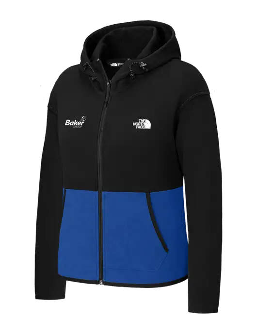 The North Face Womens Black/Royal Double-Knit Full-Zip Hoodie w/Baker Group Logo