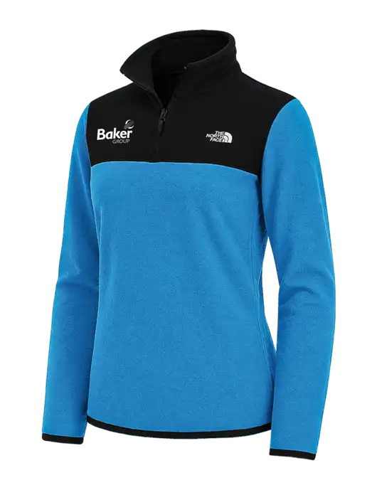 The North Face Womens Royal Blue/Black Glacier 1/4-Zip Fleece w/Baker Group Logo