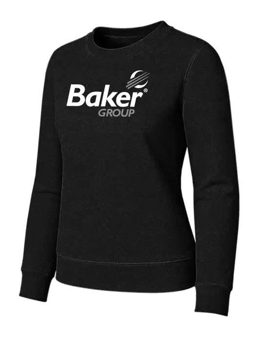 Womens Black Loft Crewneck Sweatshirt w/Baker Group Logo