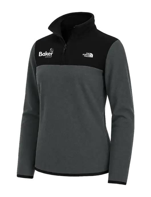 The North Face Womens Charcoal Grey/Black Glacier 1/4-Zip Fleece w/Baker Group Logo