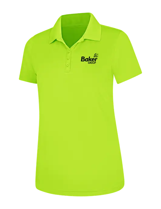 Safety Yellow Womens Dry Zone UV Mesh Polo w/Baker Group Logo