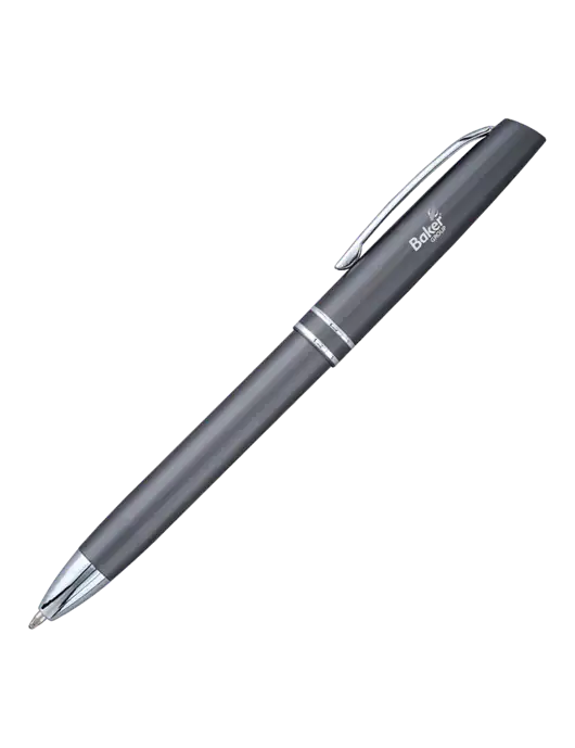 Gunmetal Anguilla Black Ink Pen w/Baker Group Logo