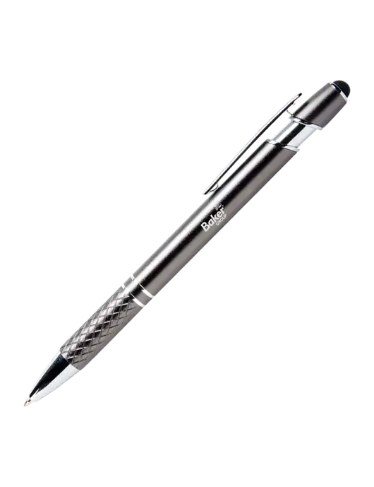 Valencia Gunmetal Stylus Pen - Black Ink w/Baker Group Logo