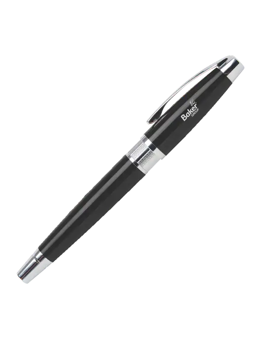 Masscotti Black Rollerball Pen - Black Ink w/Baker Group Logo