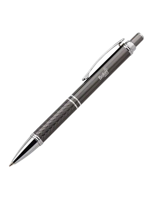 Dark Grey Stellar Scribe Pen - Black Ink w/Baker Group Logo