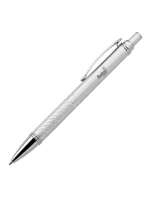 Silver Stellar Scribe Pen - Black Ink w/Baker Group Logo