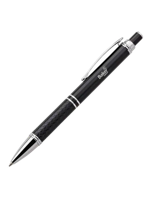 Black Stellar Scribe Pen - Black Ink w/Baker Group Logo