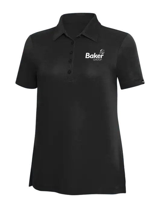 TravisMathew Black Solid Womens Oceanside Polo w/Baker Group Logo