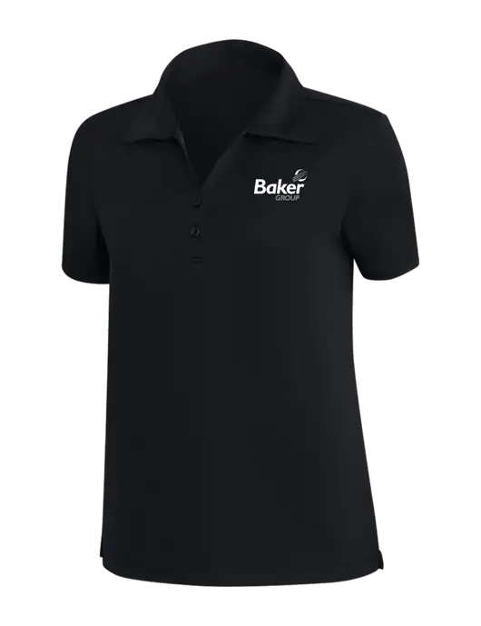 TravisMathew Black Womens Coto Performance Polo w/Baker Group Logo