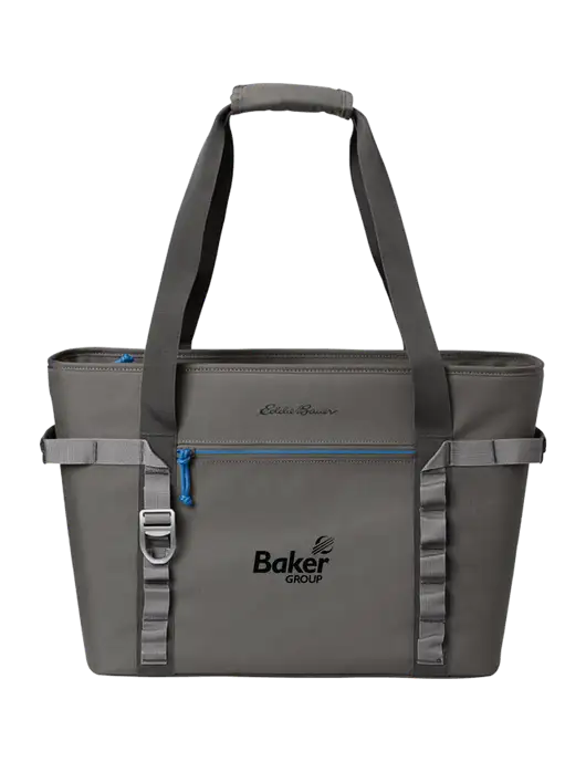 Eddie Bauer Dark Medium Grey/Royal Max Cool Tote Cooler  w/Baker Group Logo