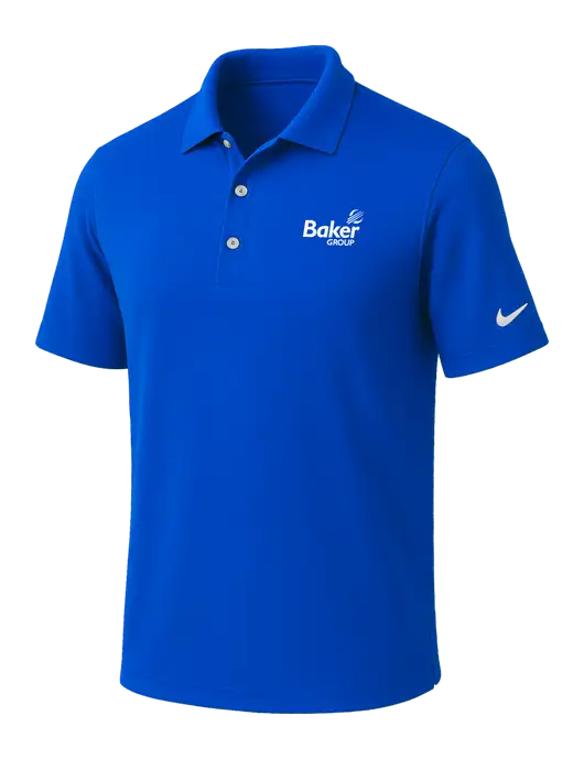NIKE Royal Dri-Fit Micro Pique Polo w/Baker Group Logo