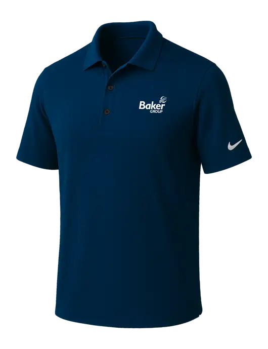 NIKE Navy Dri-Fit Micro Pique Polo w/Baker Group Logo