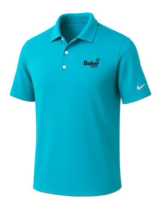 NIKE Sapphire Blue Dri-Fit Micro Pique Polo w/Baker Group Logo