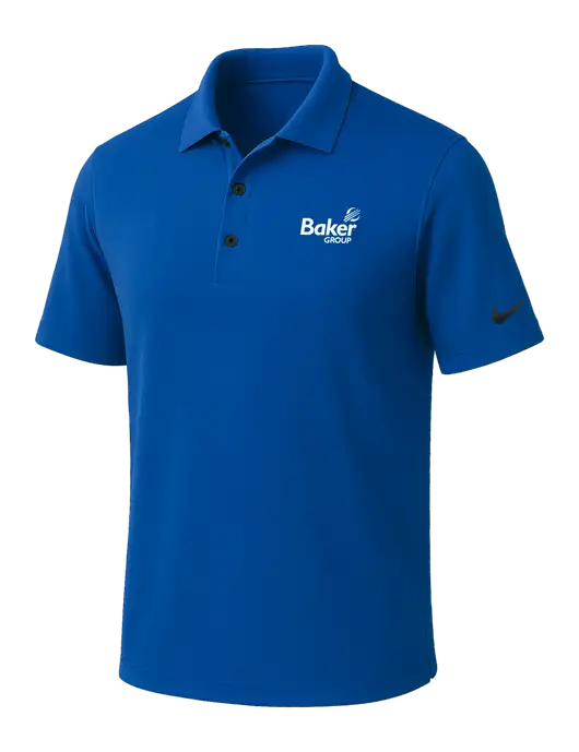 NIKE Dark Royal Dri-Fit Micro Pique Polo w/Baker Group Logo